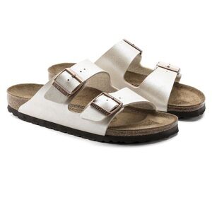 White pearl Arizona Birkenstock. Size 39 US 8